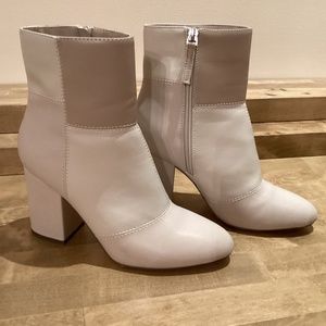 Madden Girl Cream Tan Ankle Booties with Block Heel